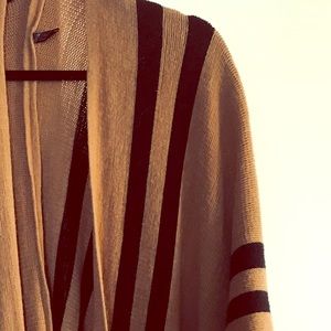 Poncho rayure cognac